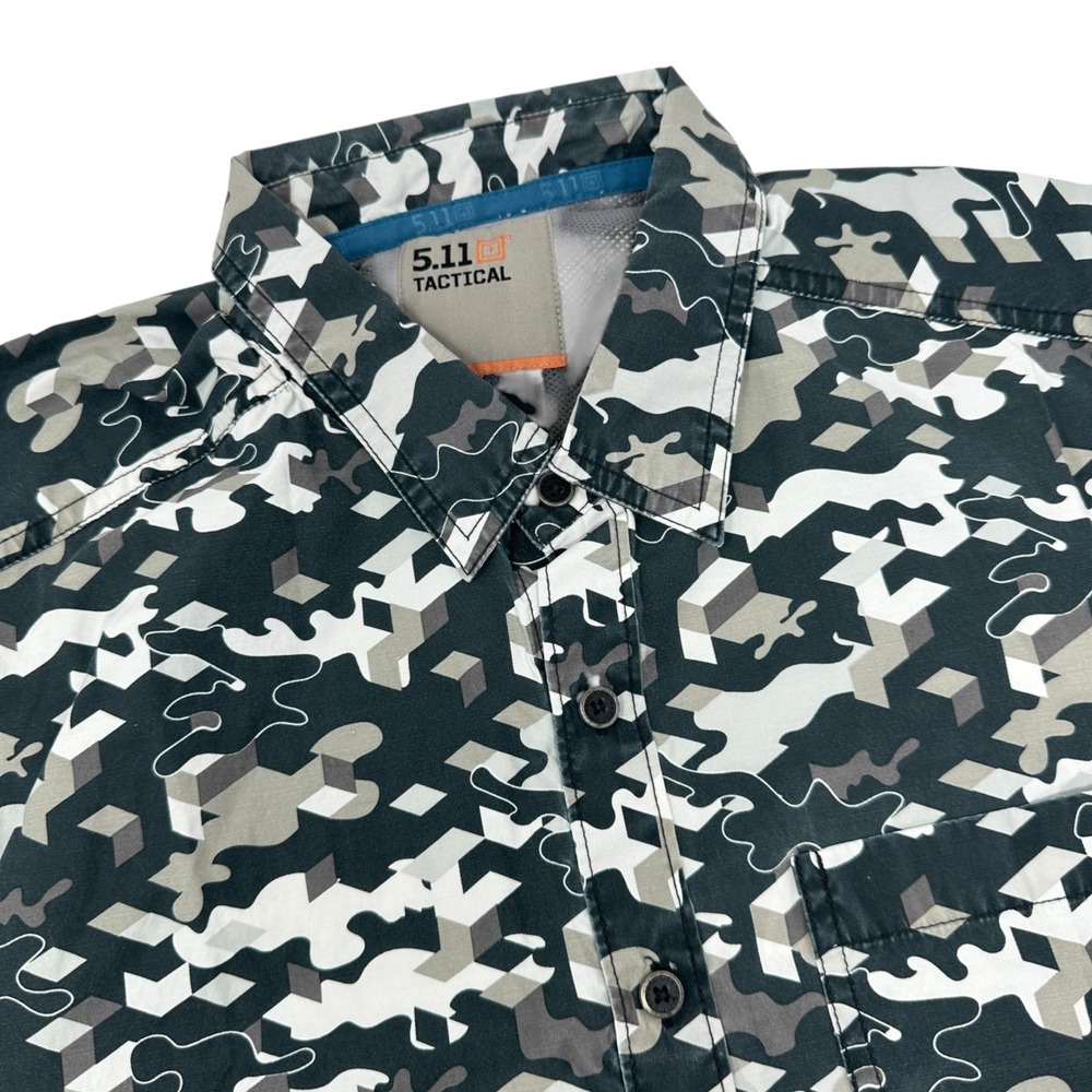 5.11 Tactical‎ Camo Maze Snap RapidDraw Shirt Mens Short Sleeve Lightweight M